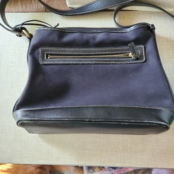 Vintage Black Ralph Lauren 'Lauren' Cotton & Leather Crossbody Bag - Picture 2 of 16